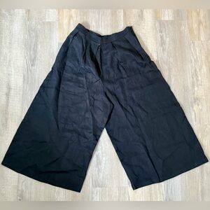 NWT Anthropologie 100% Linen Black Wide Leg Pants